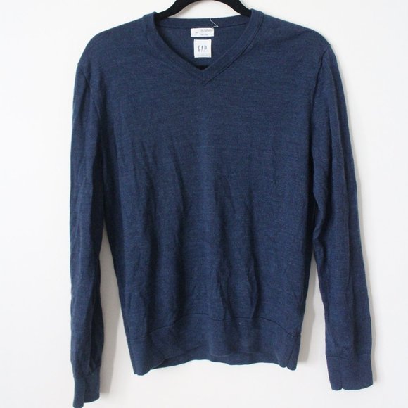 GAP Blue Long-Sleeve V-Neck - Picture 1 of 3